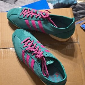 Adidas Women's Teal and Pink Sneakers
